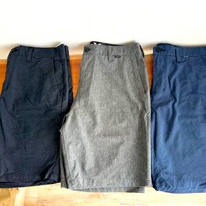 Hurley men’s shorts size 30 lot of 3 charcoal/black gray navy